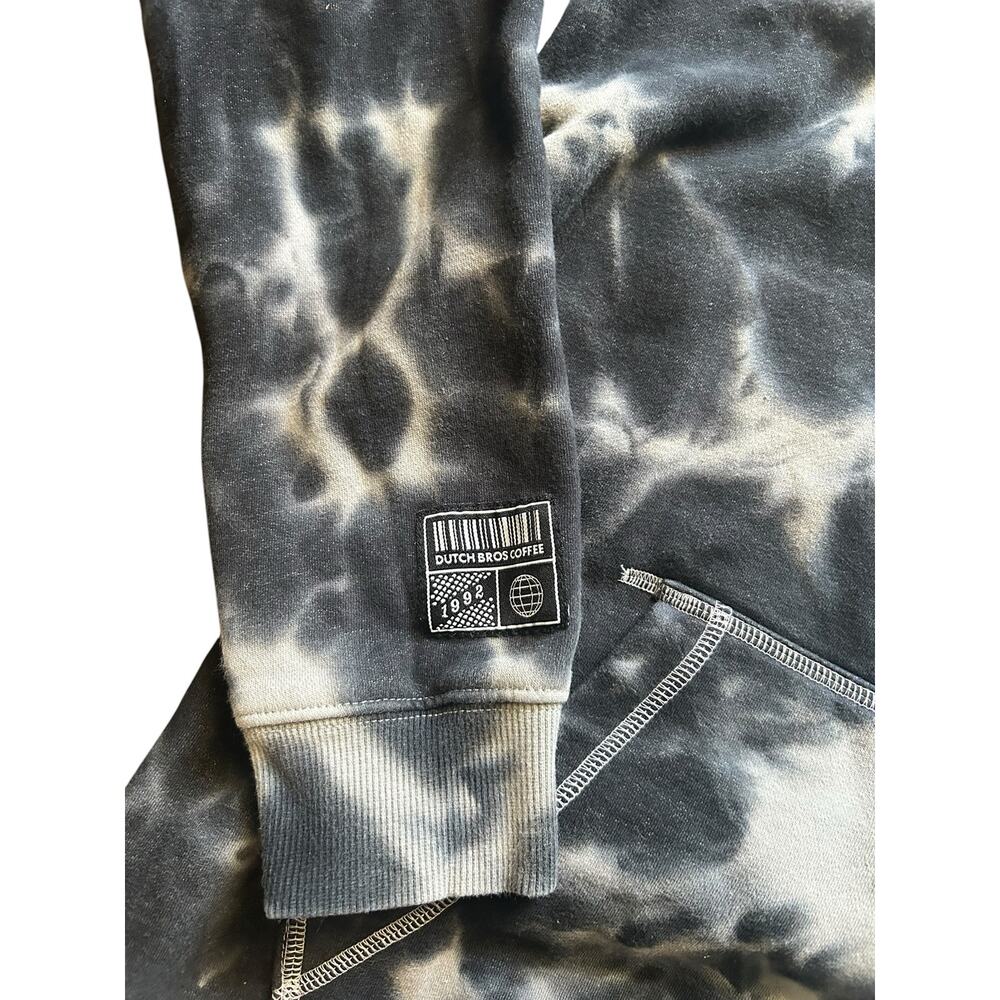 Dutch Bros Large Coffee Tie Dye Hoodie Sweatshirt Black/Gray Serving You Design - Picture 2 of 6